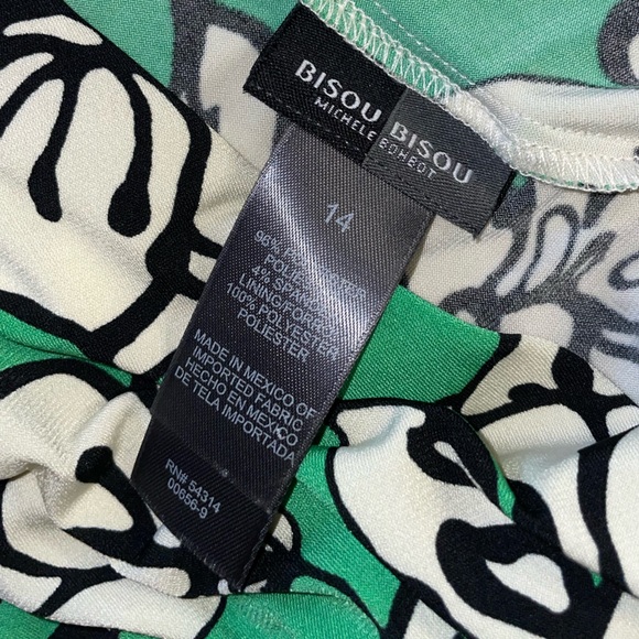 Bisou Bisou Floral Green and White Sleeveless Midi Dress - Picture 4 of 7